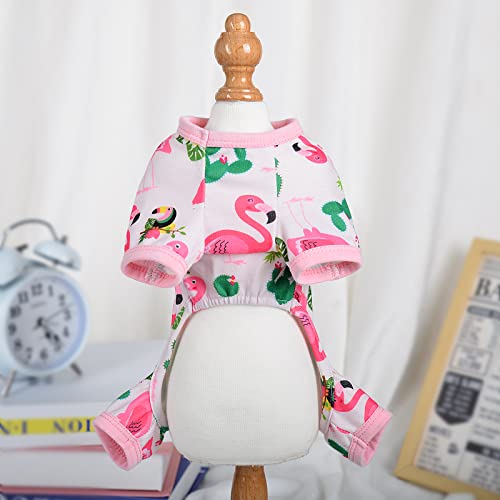 Dog Pajamas For Small Dogs, Chihuahua Pajamas, Puppy Clothes, Extra Small Puppy Pjs, Soft Pet Onesies,Dog Shirts Chihuahua Yorkie Teacup Cat Clothing (Flamingo, Small) #TOP6