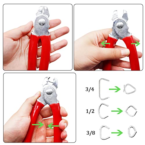 Ruibapa P-054-KIT 285 Pcs Hog Rings With Straight Hog Ring Pliers Kit 3/4 Inch 1/2 Inch 3/8 "Galvanized Hog Rings thumb #3