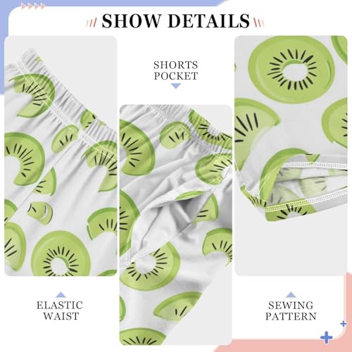 Pajama Bottoms, Pajamas Long Pant Kiwi Fruit Lounge Wear Elastic Waist Green Sleep Pants Soft Pjs Sleepwear4