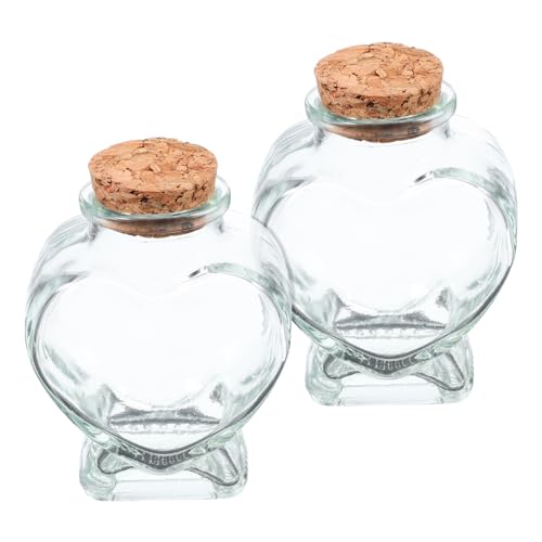 CLISPEED 2 piezas Frascos de Vidrio Transparentes Corcho de Botellas de Multifuncionales para Decoración y Almacenamiento