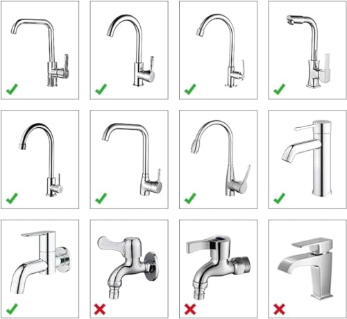 Image of Kitchen Faucet Aerator - Faucet Spray Head Replacement 360 Rotatable,Stainless Steel 3 Flow Modes,Anti-Splash,Water Saving Sink Faucet (Big, Pack of 2)