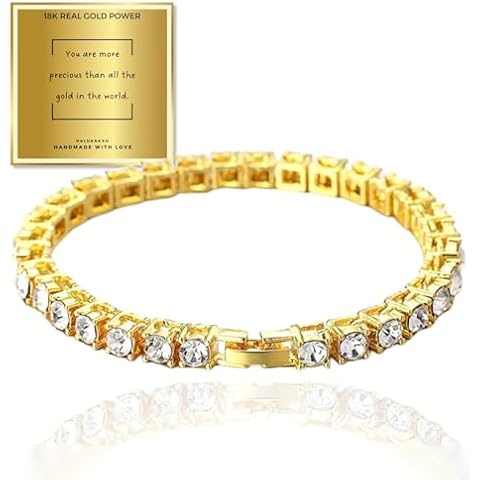HALUKAKAH 18K Real Gold Plated Tennis Chain Bracelet Cover