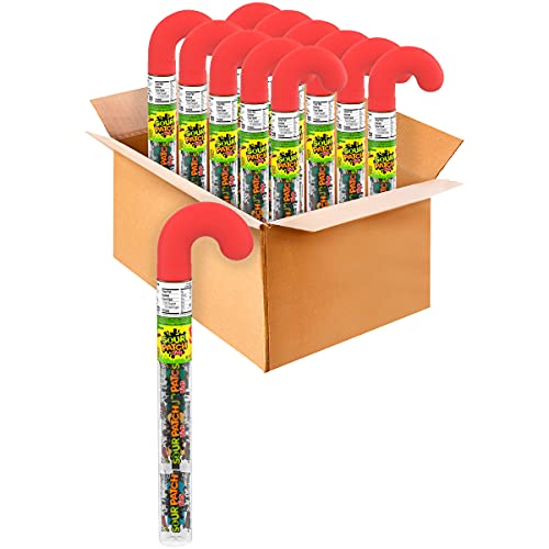 SOUR PATCH KIDS Big Soft and Chewy Holiday Candy, 12 - 2.09 oz Candy Cane Shaped Tubes