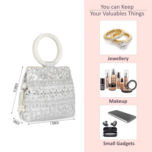 Image of Nevis Stylish Embroidery Unique Design Traditional Wedding Party Handheld Potli Bag For Women
