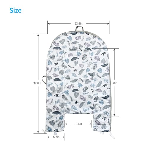 Image of Baby Lounger Replaceable Cover Baby Nest Backup Cover 100% Cotton Breathable Machine Washable (Gray Leaves)