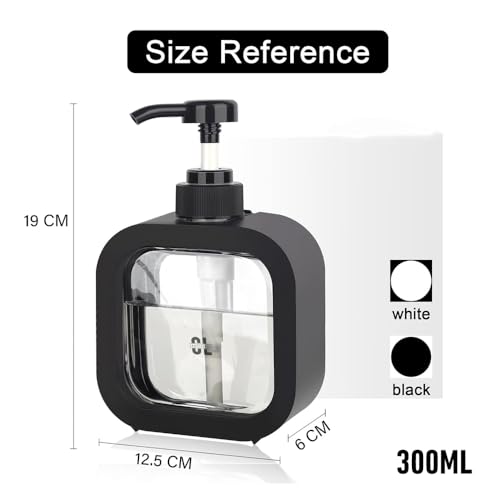 Image of 300 ML Modern Square Soap Dispenser | Transparent Pump Bottle with Multicolor Frame | Leakproof Refillable Dispenser for Hand Wash, Shampoo & Body Wash - Bathroom & Kitchen (1 Pc)