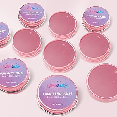Libeauty Lash Lift Glue Balm Lash Lift Adhesive Strong Sticky Fruit Flavor Eyelash & Eyebrow Perm Glue Balm Brow Lamination Gel (Pink Rose, 10g/0.35oz)