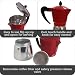 IMUSA USA B120-42T Aluminum Stovetop Coffeemaker, Espresso Machine, 3-Cup, Red