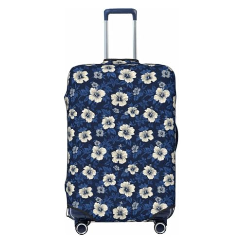 Hibiscus Flowers Elastic Travel Luggage Covers Dustproof Scratch-Resistant Suitcase Protector Fit 22-24 Inch
