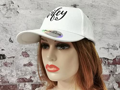 Image of Hepandy Wifey Hat for Women, Embroidered Baseball Cap, White Gifts for Valentines Day, Adjustable Dad Hat, Cotton Snapback Hat