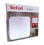 Tefal Classic 2.0, Personenwaage, großes unsichtbares Display, hohe Kapazität 180 kg, ultraflaches Design, weiß, PP1901V0