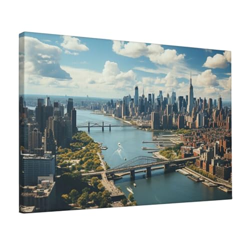 Toile murale New York Manhattan 40cm pour mur sans vie
