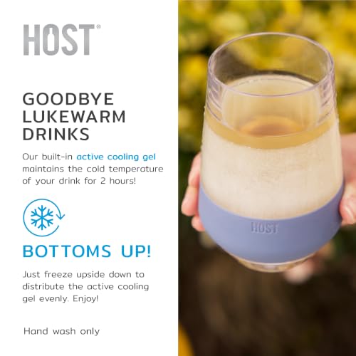 Image of HOST Freeze XL Cooling Cup in Double Walled Insulated Freezable Drink Chilling Tumbler with Freezing Gel, 12 Ounces - Slate Blue Set of 2