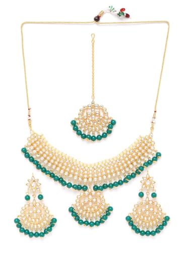 Juego de joyas chapadas en oro verde con cuentas y tachuelas de latón talla S DMZ-2792
