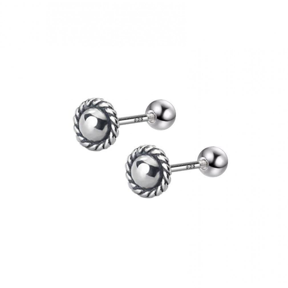 Geometrische runde Schraubohrring für Frauen Hochzeit feinen Schmuck