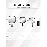 Hand Mirror, Barber Hairdressing Handheld Mirror with Handle for Salon, Square, Black, Medium - Image 3