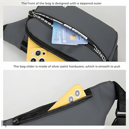 Image of Kraptick Cross-Body Waist Bag - Waterproof Waist Bag for Travel, Running & Hiking, Multi-Functional Waist Pouch for Men & Women, Lightweight Outdoor Waist Belt (Blue)