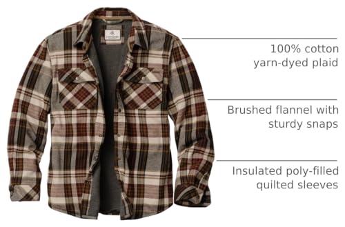 Image of Legendary Whitetails Mens Thermal Lined Shirt Jacket Plaid Flannel Polyfill Insulated Shacket