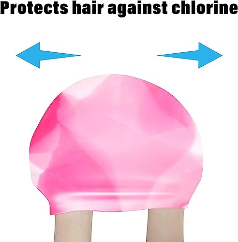 Image of Korbax Silicone Swim Cap, Waterproof Multicolor Swimming Cap For Men, Women, Boys & Girls