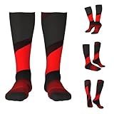 FCTVASDM Rot-schwarze Socken, Geschenke, Sportsocken für Herren, Laufsocken, kniehohe Socken für...