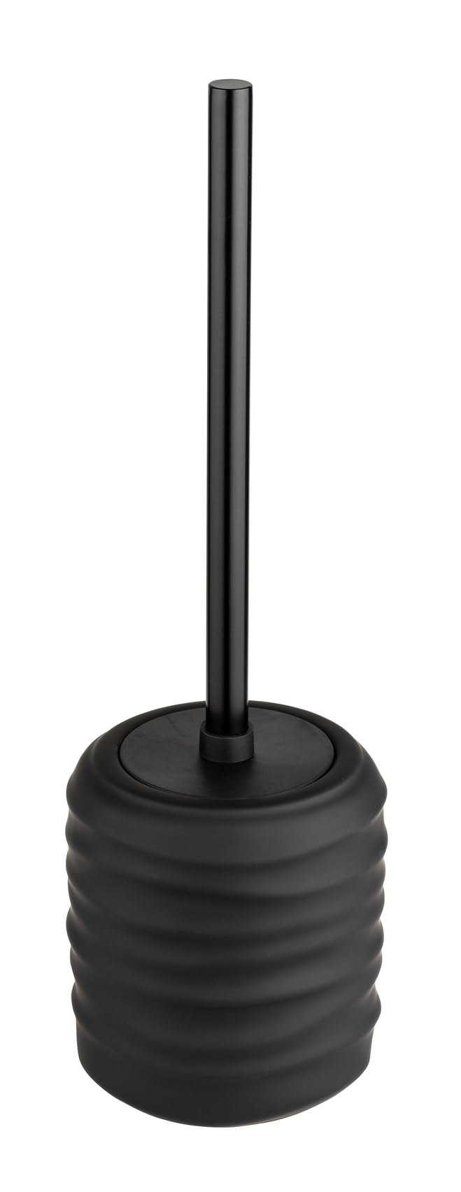 Brosse WC en céramique noire stable avec manche acier inoxydable