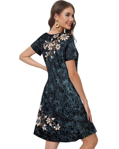 Image of Summer Dresses for Women Casual Tshirt Dress Beach Sundress with Pockets