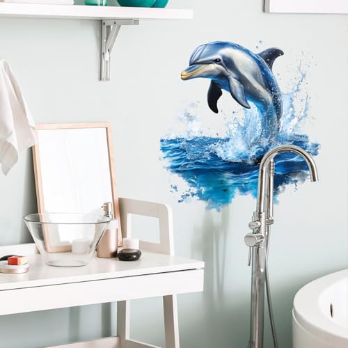 Vinilo decorativo Achang con delfín acuarela removible miniatura 3