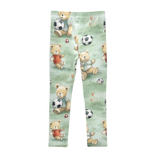 Kids High Waist Teddy Bear Soccer Cute Leggings for Toddler Girls 4T 202b25742