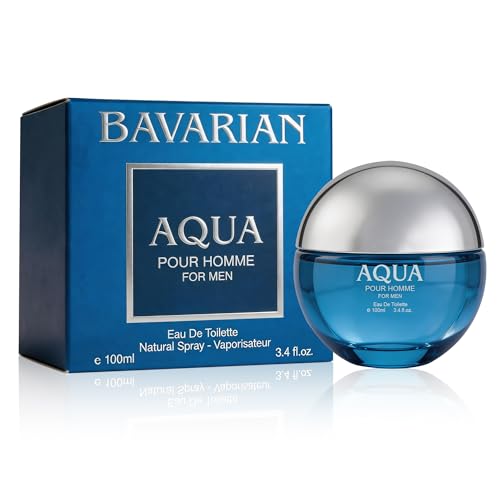 Image of AFLUXE Bavarian Aqua Eau de Parfum for Men, Fresh Aquatic Woody Cologne with Mandarin, Cedarwood Notes, Long Lasting Masculine Fragrance, 3.4 Fl Oz (100ml)
