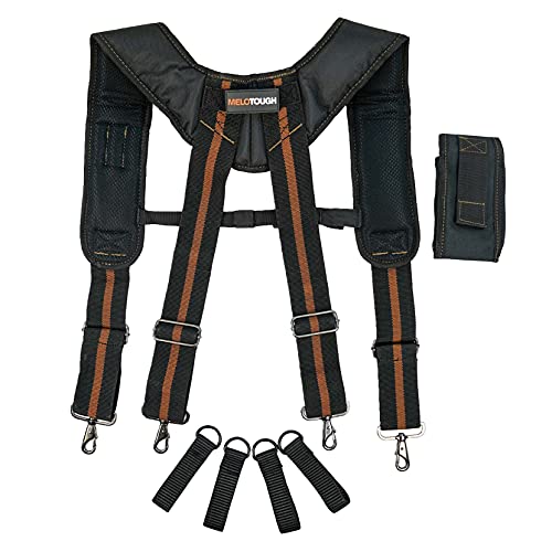 Image of MELOTOUGH Tool Belt Suspenders Comforatble Foam Pads Adjustable Straps