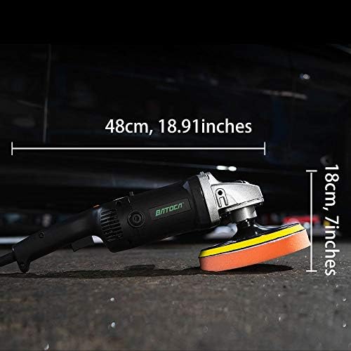 BATOCA Car Polisher Buffer Sander Rotary 1200W Electric Polishing Machine 5 Inch 7 Inch Buffing Pads Waxing Bonnets Car Polishing Kit 6 Variable Speeds