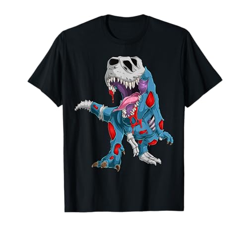 Zombie Dinosaur T Rex Zombiesaurus Halloween Costume Boys T-Shirt