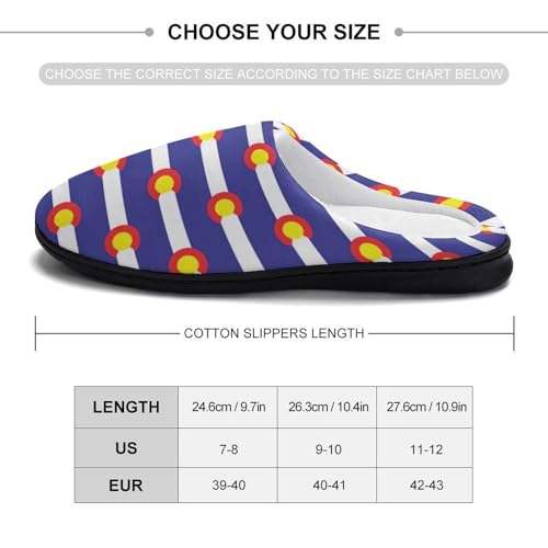 Colorado Flag Women's Cotton Slippers Indoor Outdoor Slip-on Warm House Shoes with Anti-Skid Rubber Sole2