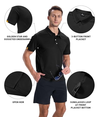 3 Pack Polo Shirts for Men Short Sleeve Moisture-Wicking Golf Shirts Athletic Casual Collared T-Shirt3