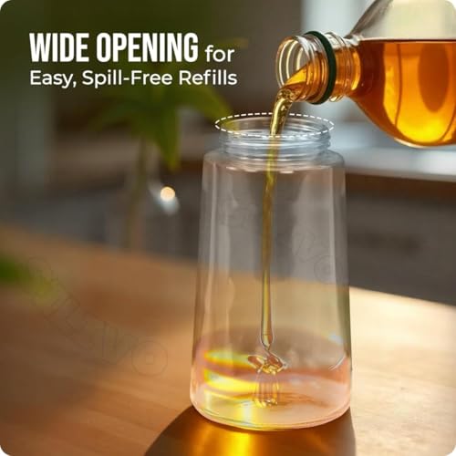 Image of CAKETIME 2 in 1 Glass Oil Sprayer & Dispenser Bottle 500ml for Kitchen - Olive Oil Spray Bottle with Fine Mist Sprayer & Pour Spout - Mister for Air Fryer, Salad, BBQ, Cooking & Baking