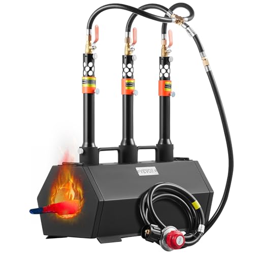 VEVOR Portable Propane Forge, 3 Burner Farrier Forge, 2600? Tool and Knife Making Blacksmithing Gas Forge, Large Capacity Hexagon Cold-Rolled Steel Gas Forging Tools and Equipment for Metal Forging