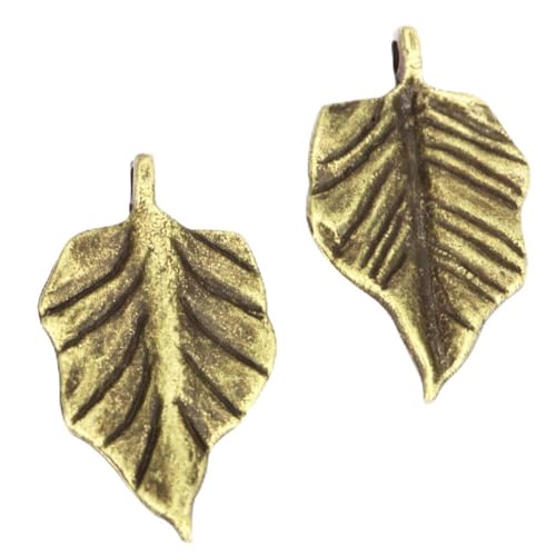 10 x Leaf Charms 23x15mm Antique Bronze Tone | Two