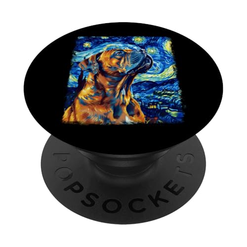 Cane Corso Dog Noche Estrellada Pintura PopSockets PopGrip Intercambiable