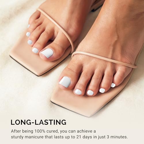 Image of MelodySusie 32Pcs Semi Cured Gel Toe Nail Strips, Works with UV /LED Lamps