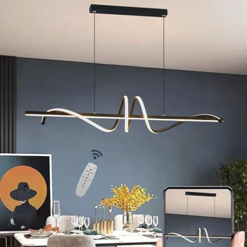 Lustre LED dimmable spirale au design élégant pour îlot de cuisine et salle de séjour