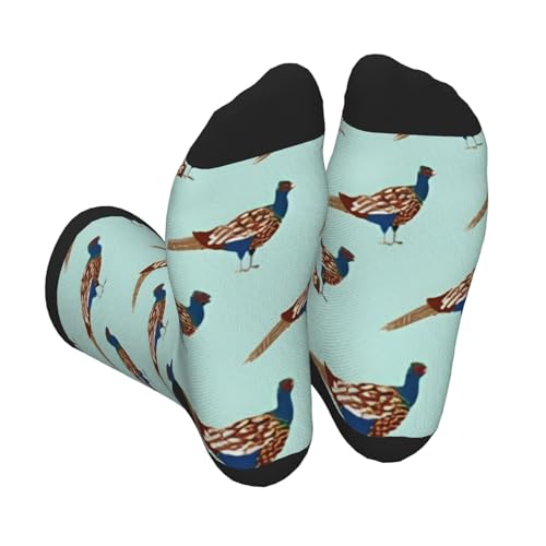 Pheasant High Ankle Crew Socks Casual Mid Calf Dress Socks Long Tube Socks For Men Women