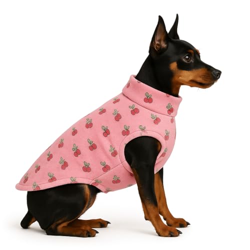 Image of The Pets Company Dog Winter Coat Jacket, Clothes, Windproof, Reversible, Light Weight, Washable, Ultra Warm Thick Fleece Lined Dog Vest for Cold Weather Protection, (Pink Cherry, X - Small - 12 Inch)