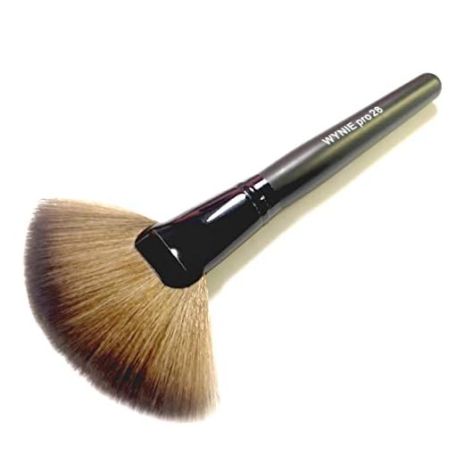 brocha abanico sephora WYNIE Brocha de Maquillaje en Abanico para Polvos Iluminador, de Pelo Sintetico de Calidad, Cruelty Free