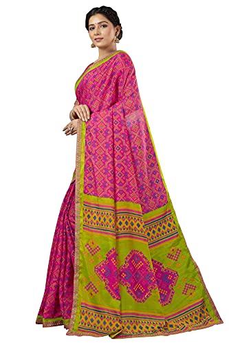Image of Glory Sarees Women's Brasso Saree with Blouse Piece (Brasso Bandhani101Parent)