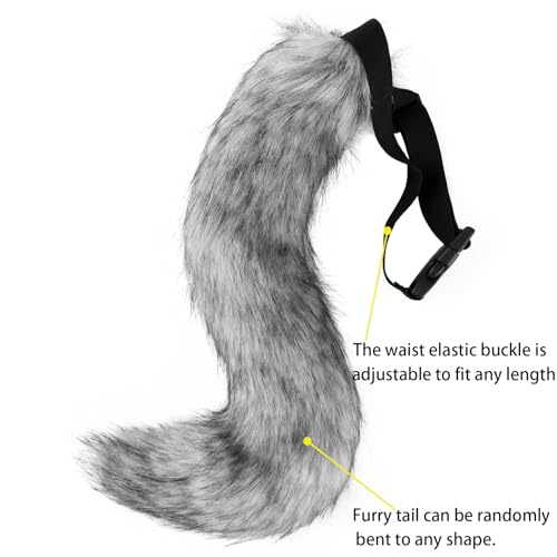 Adolala Faux Fur Fox Tail Cat Wolf Cosplay Costume Set Plush Mask Fluffy Paw Gloves Halloween Christmas Party For Girls Women thumb #2