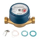 Wasserzähler QN 1,5 Kaltwasser, BL 110 mm 1/2 Zoll Durchfluss - Anschluss 3/4 Zoll Beste Messgenauigkeit Eichung 2022