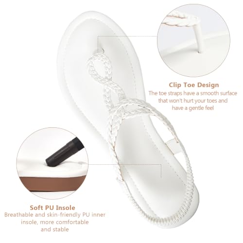 Image of zeetoo Women's Flat Sandals Summer T-StrapThong Bohemian Casual Comfortable Dressy Sandals for Women