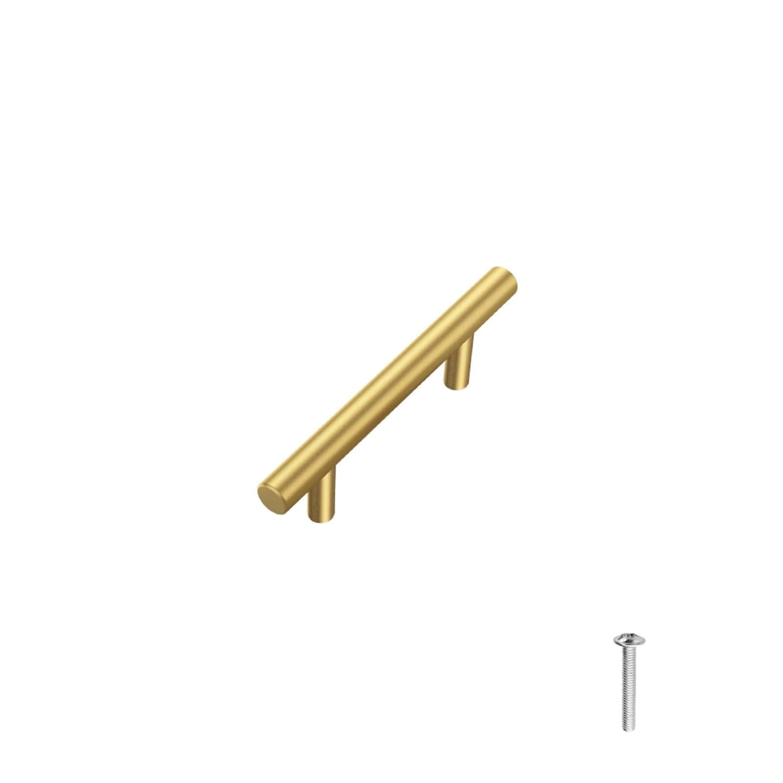 GYTTDERFL Kitchen Handles 2 件 Stainless Steel Cabinet Handles 10/15/20cm (4/6/ 7.8 Inch) Brushed Nickel/Black/Gold Cabinet Pulls - Drawer Pulls(Golden-10cm(2Pcs))
