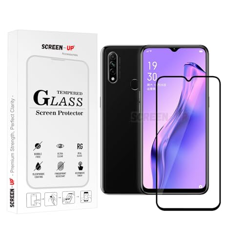 Image of ScreenUp Tempered Glass For Oppo A8 - Ultra Clear, 9H Scratch Resistant, Full Coverage, Easy Install Screen Protector