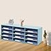 Liffshsy Classroom Mailbox Organizer 12 Slots, Thickened PVC Panel Countertop Literature Organizer, Mail Sorter Desktop Bill Paper Storage Organizer for Office Home School (Blue)